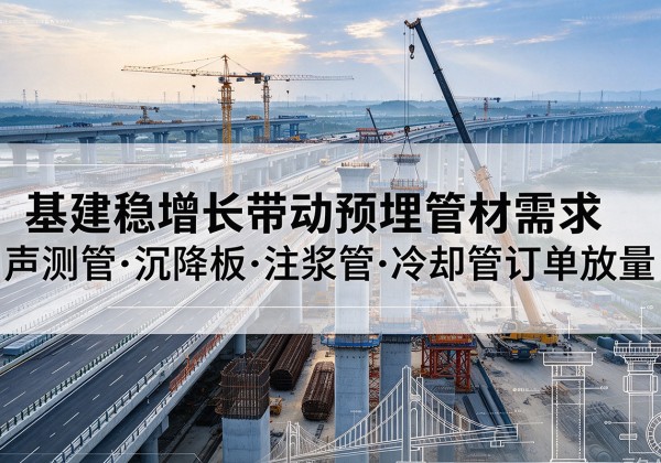 上林基建稳增长带动预埋监测管材需求，声测管、沉降板、注浆管订单持续放量
